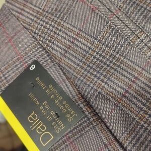 NEW Dalia Women's Pull on Ponte Pants | Brown Checkered